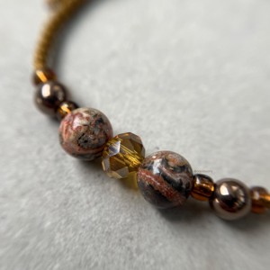 Brățară macramé din jasp leopard și hematit -  - Artynos.ro