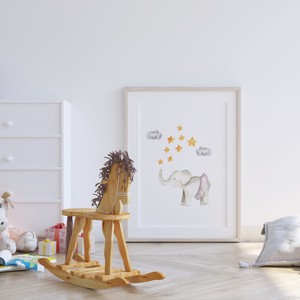 Decal de perete pentru camera copilului, poster elefant, set unic personalizat de imagini cu animale, 3 bucăți -  - Artynos.ro