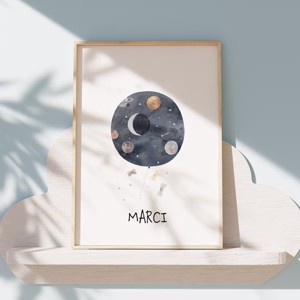 Imagine personalizată pentru camera copiilor, decorațiuni pentru camera copilului, set de artă de perete cu animale din pădure 3 buc -  - Artynos.ro