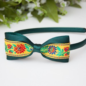 Bentita de par cu model floral cu model floral - Verde, , , ARTYNOS