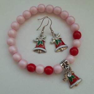 Bijuterii cu clopoței de Crăciun - brățară, cercei -  - Artynos.ro