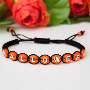 Bratara macramé impletita - Halloween negru/portocaliu, , , ARTYNOS