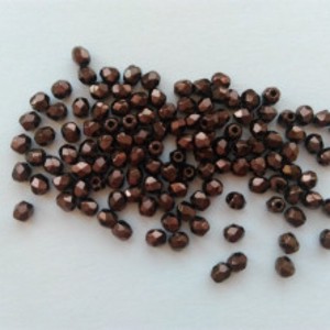 Margele cehe fatetate din sticla - 3mm - 100 buc / pachet - maro inchis - Artynos.ro