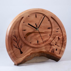 Ceas de perete din lemn, ceas din lemn cu peisaj,  - casă & stil de viață - decorațiuni de casă - decorațiuni de pereți - ceasuri de perete - Artynos.ro