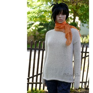 AMANDA ALPAKA-PULCSI - pulover minimalist exclusiv tricotat manual / grâu - îmbrăcăminte și modă - haine damă - hanorace, cardigane - Artynos.ro