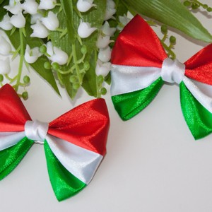 Clemă de păr cu panglică în culorile naționale - roșu/alb/verde - îmbrăcăminte și modă - accesorii păr - clemă de păr și ac de păr - Artynos.ro