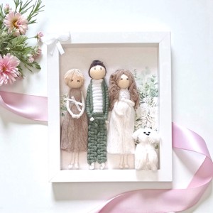 Tablou macramé cu urări pentru părinți pentru nunți, cadou personalizabil cu figuri personalizate - accesorii nuntă - amintiri și cadouri de nuntă - cadou nuntă - Artynos.ro