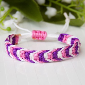 Bratara macramé impletita in trei culori - violet/roz/alb, , , ARTYNOS