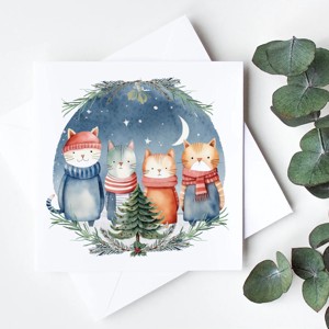 Felicitare de Crăciun, felicitare, felicitare cadou, pisică -  - Artynos.ro