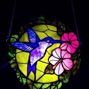Albastru colibri tiffany fereastră decor -  - Artynos.ro