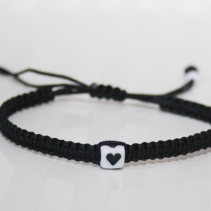 Bratara macramé impletita - Black heart, , , ARTYNOS
