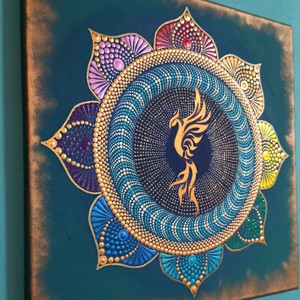 Phoenix pasăre punctat mandala -  - Artynos.ro