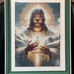 Pictură din diamante acrilice - Iisus Hristos - arte vizuale și accesorii  - imagini cu broderii - alte tablouri textil - Artynos.ro