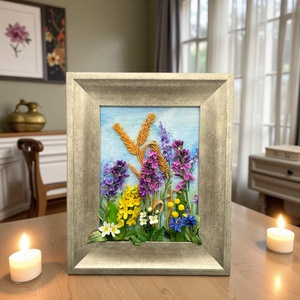 Tablou 3D cu flori de camp, Casă & Stil de viață, Accesorii pentru decorat casa, Picturi murale, Panouri și tablouri, panouri decorative, Lucrare cu argilă, Obiecte pictate, ARTYNOS