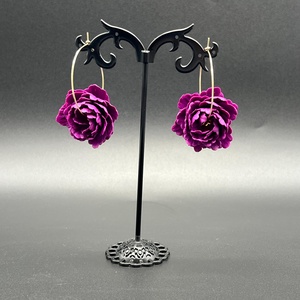 Cercei florali din lut polimeric - bijuterii - cercei - cercei candelabru - Artynos.ro