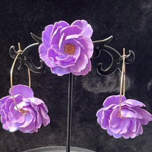 Set cercei + inel florali din lut polimeric - bijuterii - cercei - cercei candelabru - Artynos.ro