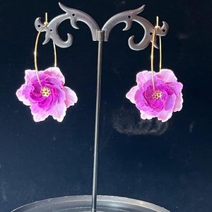 Cercei florali din lut polimeric - bijuterii - cercei - cercei candelabru - Artynos.ro