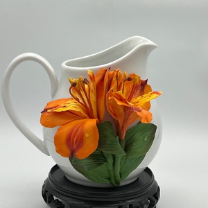  Cana cu flori de Alstroemeria din lut polimeric - casă & stil de viață - accesorii pentru decorat casa - suport de flori - vaze - Artynos.ro