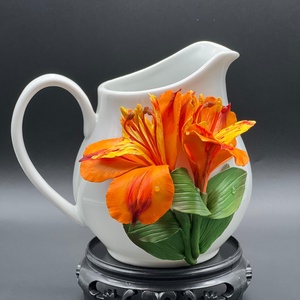  Cana cu flori de Alstroemeria din lut polimeric - casă & stil de viață - accesorii pentru decorat casa - suport de flori - vaze - Artynos.ro