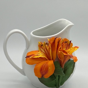  Cana cu flori de Alstroemeria din lut polimeric - casă & stil de viață - accesorii pentru decorat casa - suport de flori - vaze - Artynos.ro