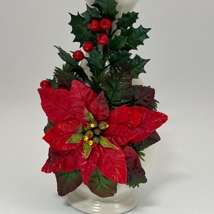 Vază ceramică decorată manual cu Poinsettia - casă & stil de viață - decorațiuni de casă - accesorii florale - vaze - Artynos.ro