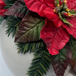 Vază ceramică decorată manual cu Poinsettia - casă & stil de viață - decorațiuni de casă - accesorii florale - vaze - Artynos.ro