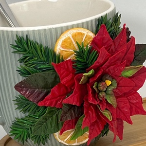 Cana cu Poinsettia din lut polimeric - casă & stil de viață - accesorii pentru echipamente de bucătărie - accesorii de servire - căni - Artynos.ro