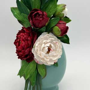 Vaza cu bujori grena si albi - casă & stil de viață - decorațiuni de casă - accesorii florale - vaze - Artynos.ro