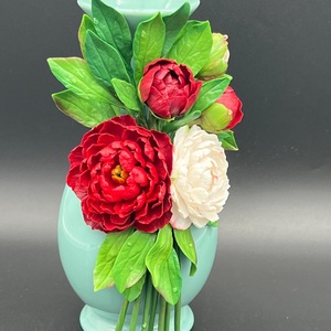 Vaza cu bujori grena si albi - casă & stil de viață - decorațiuni de casă - accesorii florale - vaze - Artynos.ro