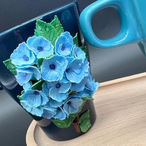 Cana ceramica cu hortensii  (set de 2 cani) - casă & stil de viață - echipamente de bucătărie - accesorii de servire - căni - Artynos.ro