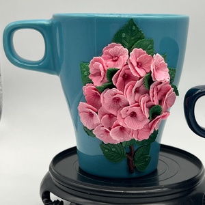 Cana ceramica cu hortensii  (set de 2 cani) - casă & stil de viață - echipamente de bucătărie - accesorii de servire - căni - Artynos.ro