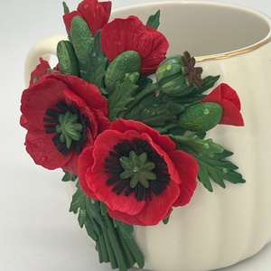 Cana ceramica cu maci - Artynos.ro