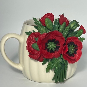 Cana ceramica cu maci - casă & stil de viață - echipamente de bucătărie - accesorii de servire - căni - Artynos.ro