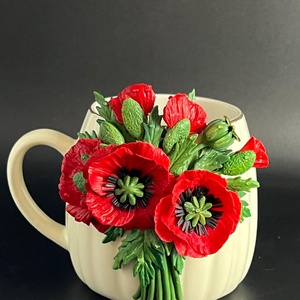 Cana ceramica cu maci - casă & stil de viață - echipamente de bucătărie - accesorii de servire - căni - Artynos.ro
