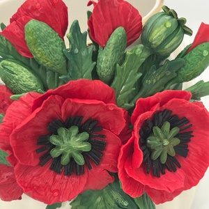 Cana ceramica cu maci - casă & stil de viață - echipamente de bucătărie - accesorii de servire - căni - Artynos.ro