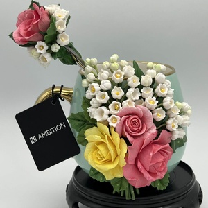  Cana portelan Ambition si lingurita decorate cu lut polimeric - Artynos.ro