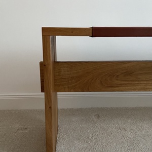 Bancuta cu sezut din piele, Casa & Stil de viata, Mobilier artizanal, Banci, Prelucrarea lemnului, ARTYNOS