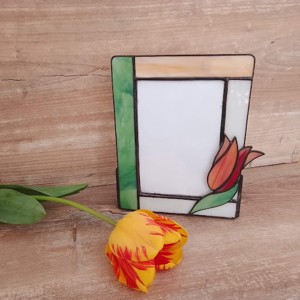 Suport foto TIFFANY cu lalea - casă & stil de viață - accesorii pentru decorat casa - decorațiuni de masă și decorațiuni pentru rafturi  - decorațiuni de masă - Artynos.ro