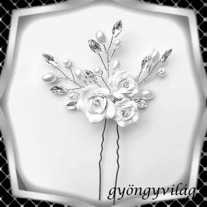 Bijuterii, ornamente de par, catarame de par: nunta, mireasa, ornamente de par casual ES-H-TŰ39e, , , *ES-H-TŰ39e

Podoaba capilara realizata din margele de ceara alba si cristal cu sarma de bijuterie ..., ARTYNOS