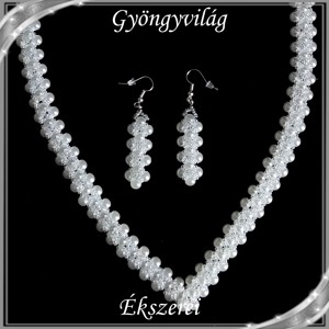 Set de colier și brățară casual cu perle de culoare teal SSZEB-TE02-1ab -  - Artynos.ro