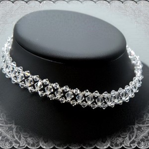 Nunta, lanț choker de mireasă cu cristale Swarovski SL-ESW04-1 -  - Artynos.ro