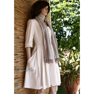 COLLEGE - rochie din in - îmbrăcăminte și modă - haine damă - rochie, dintr-o bucată - Artynos.ro