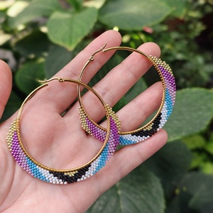 Cercei rotunzi Miyuki  - bijuterii - cercei - cercei hoops - Artynos.ro