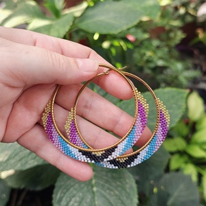 Cercei rotunzi Miyuki  - bijuterii - cercei - cercei hoops - Artynos.ro