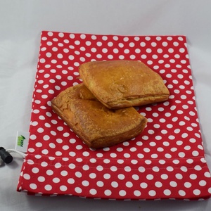Sac captusit pentru paine 1kg, nowaste, ecologic, rosu cu buline (marimea S) sau wetbag - geantă și husă - geantă pentru cumpărături - pungă de pâine - Artynos.ro