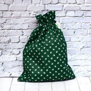 Sac captusit pentru paine 3kg, nowaste, ecologic, verde cu floricele (marimea L) sau wetbag - geantă și husă - geantă pentru cumpărături - pungă de pâine - Artynos.ro