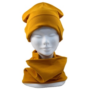 Caciula din bumbac, unisex, galben mustar - îmbrăcăminte și modă - eșarfe, pălării, fularuri - căciulă - Artynos.ro