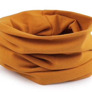 Fular circular din bumbac, unisex, galben mustar - îmbrăcăminte și modă - eșarfe, pălării, fularuri - căciulă - Artynos.ro