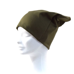 Caciula din bumbac, unisex, verde oliv - îmbrăcăminte și modă - eșarfe, pălării, fularuri - căciulă - Artynos.ro