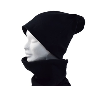 Fular circular din bumbac, unisex, negru - îmbrăcăminte și modă - eșarfe, pălării, fularuri - căciulă - Artynos.ro